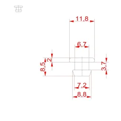 Doraz gumený  11mm, H-9mm, pre dieru  6mm Doraz gumený  11mm, H-9mm, pre dieru  6mm